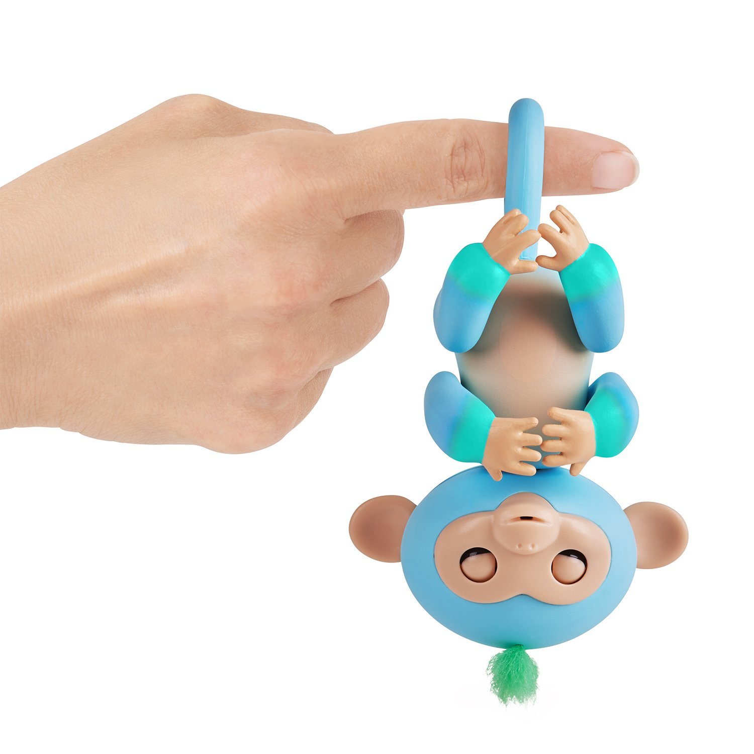 Интерактивная обезьянка Чарли, цвет - голубая с зеленым, 12 см.  